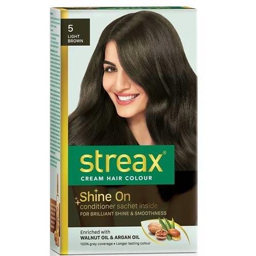 Buy Streax Cream Hair Colour - Light Brown 5 , No Ammonia, Fresh Vegetables  and Fruits Shopping in Dehradun